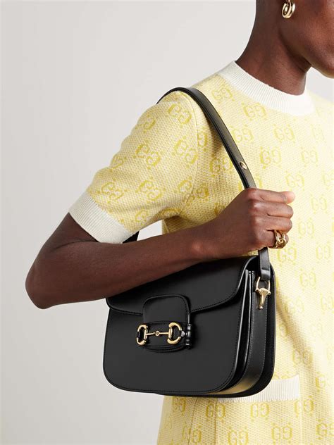 gucci horsebit shoulder bag black|horsebit 1955 small shoulder bag.